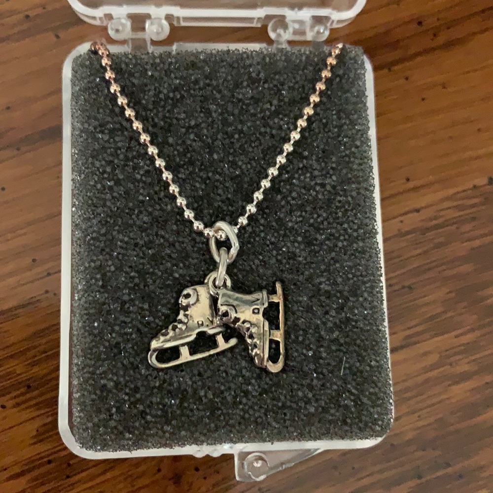 NWT Sterling Silver Figure Skates necklace